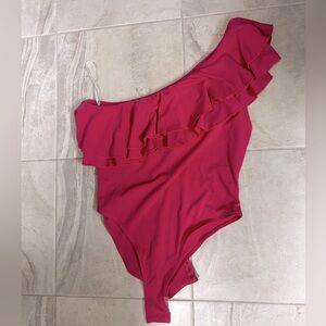 I’m selling a hot pink body suit with ruffles!